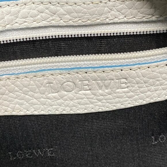 LOEWE Senda - White Black Light Blue Leather Handbag 416-080525 - Picture 13 of 14